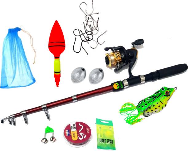 Abirs Fishing rod and reel complete kit set 210 mtu Red Fishing Rod