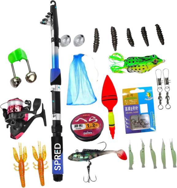 SPRED Saltwater and fresh water fishing set stylish Blue Fishing Rod