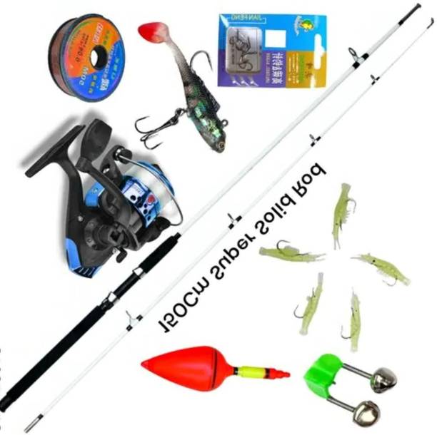 Sikme 1.5m 2-Part Fishing Rod and Reel Combo Kit Your Compact Angler's Companion Silver Fishing Rod