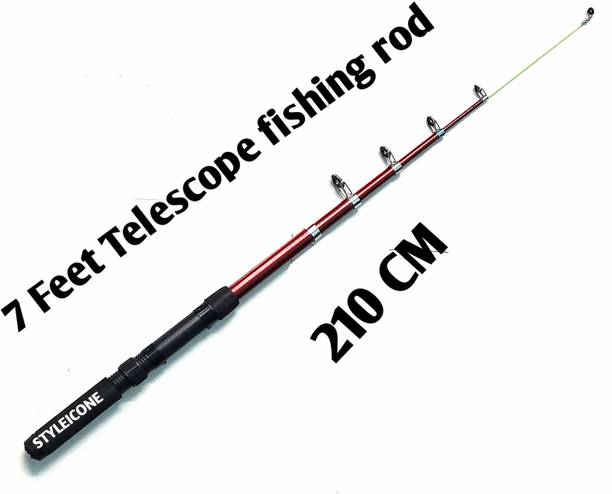 Styleicone 7 feet telescopic fishing rod N2 210N2 Red Fishing Rod