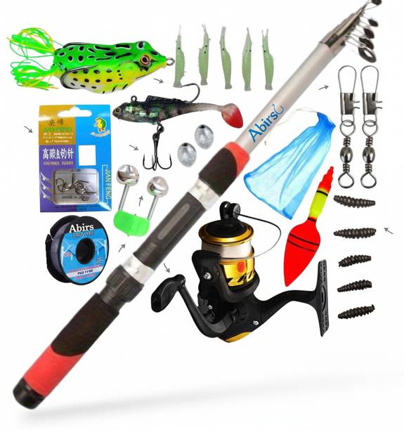 SPRED Fiber fishing set qo Red Fishing Rod