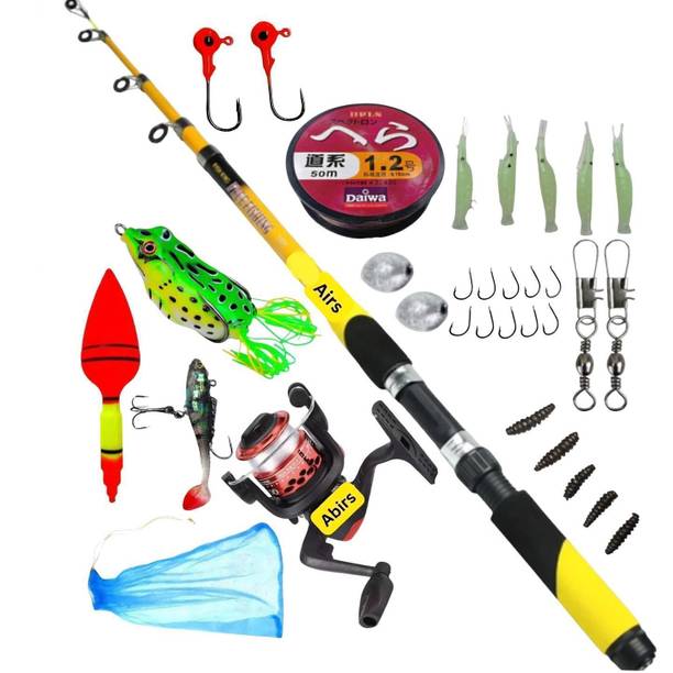 Abirs fiber and reel full set Skil Yellow Fishing Rod