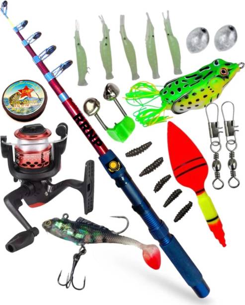 RRNP All accessories fishing rod and reel and all combo kit (7 feet 210 CM) BT7K Multicolor Fishing Rod