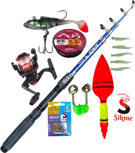 Sikme 7 ft Fishing Rod and Reel Combo - Ultimate All-in-One Set 7 ft fishing rod and reel Blue Fishing Rod