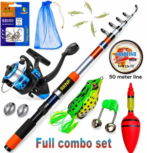 RRNP Premium double red colour fishing rod and reel all combo kit ( 7 fet 210 cm) BFH6 Multicolor Fishing Rod