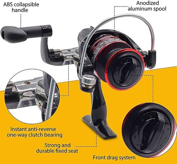 Quenhai Telescopic Fishing Reel HB-3000 Hb 3000 reel metal Black Fishing Rod