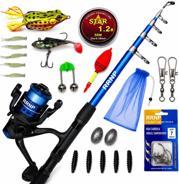 RRNP Telescopic powerful fishing rod and rell ALL combo kit ( 7 fet 210 cm ) Hhh5 Multicolor Fishing Rod