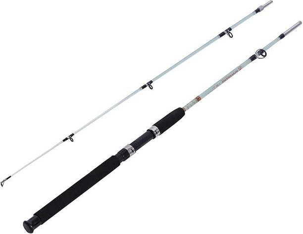 ezzy 8 Feet (240 cm) 2-Piece Detachable Spinning Rod, Durable, Lightweight, Sensitive New_Supersolid8ft001 White Fishing Rod