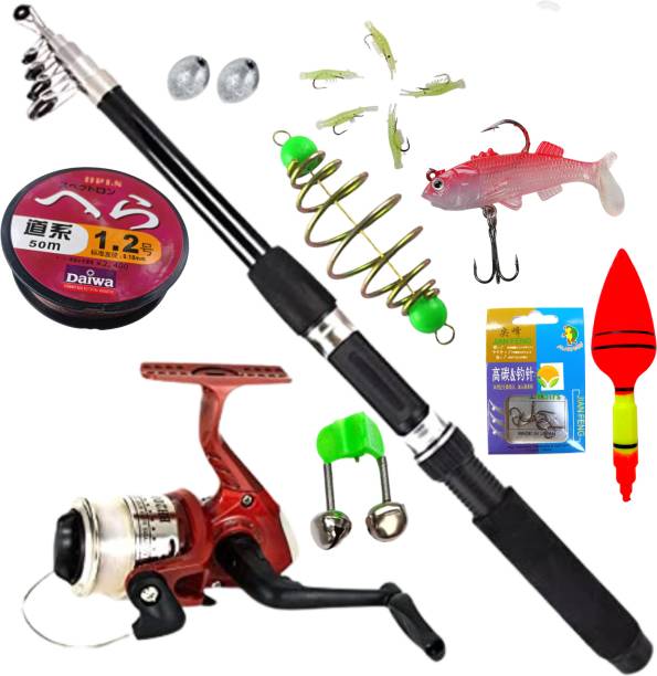 Fishing rod frog with rod and reel feeder set Blue Fishing Rod