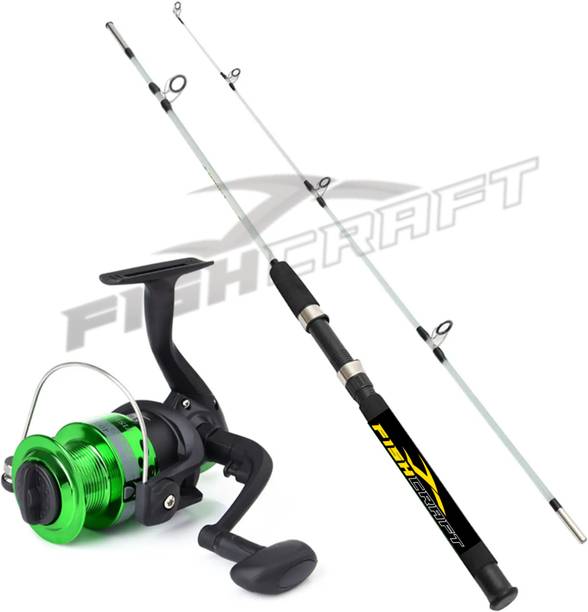 FISHCRAFT Solid section fishing rod 1.5cm/5 foot 2 part fishing rod with reel RC200 Multicolor Fishing Rod