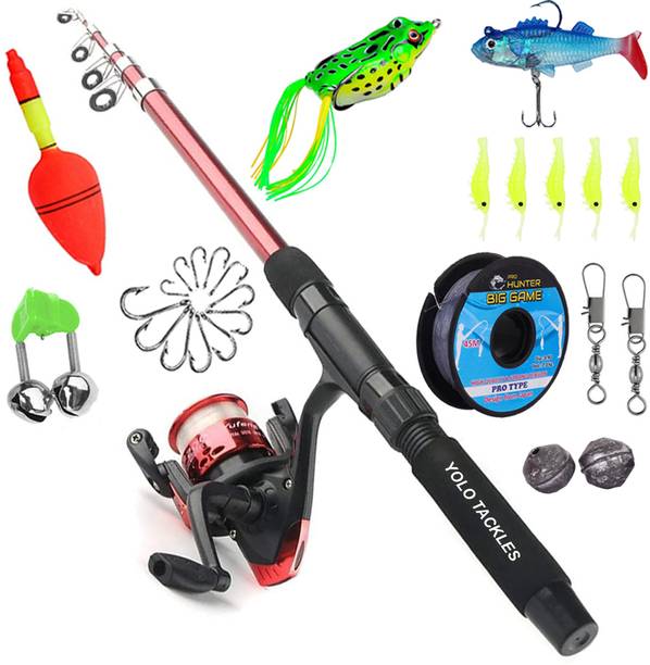 FBC Fishing stick and fasanable pole 180 cm and reel combo we-2 Multicolor Fishing Rod