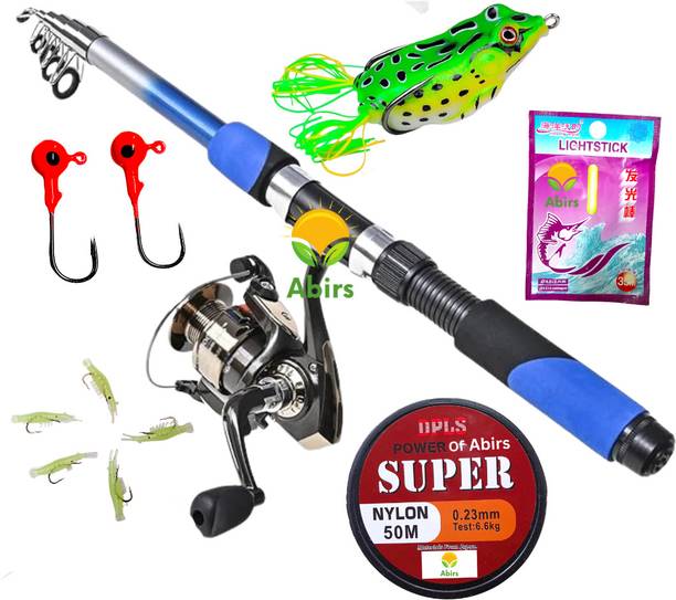 Abirs Fiber set of fishing kit zook-1 Blue, Black Fishing Rod