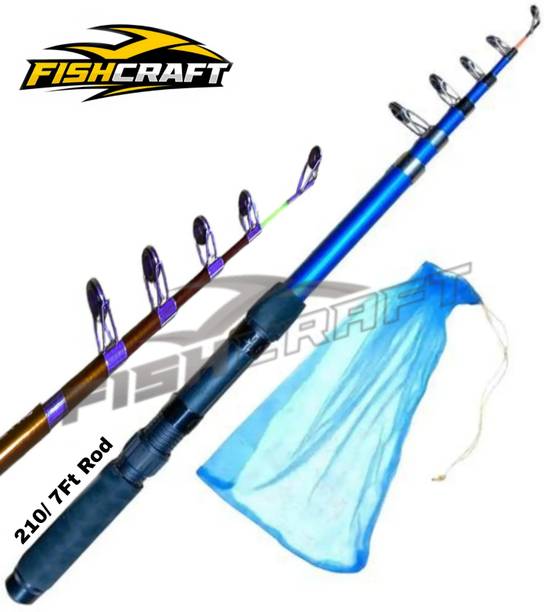 FISHCRAFT 210 7Ft Fishing Rod And Fishing Net Multicolor Fishing Rod