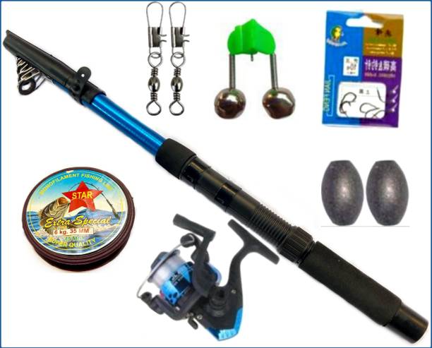 SPILE 7feet fishing rod and reel with line kata all meterial FishRod @132 Multicolor Fishing Rod