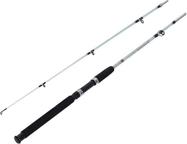 ezzy Solid Section 8 Feet 2-Piece Detachable Spinning Rod, Durable, Lightweight New_Supersolid8ft001 White Fishing Rod