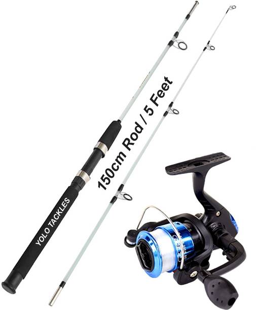 Yolo Tackles 1.5mtr solid Fishing rod and reel set 1.5mtr / 5 feet Multicolor Fishing Rod