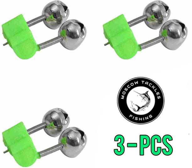 moscow fishing tackles Fishing Rod Float Twin Bells Ring Fish Bait Bite Alarm Bell green bell Multicolor Fishing Rod