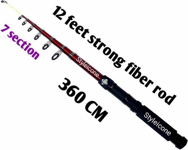 Styleicone One Clik Fishing Rod 360 STLYE452 ROD 3.6M -QS707 Red Fishing Rod