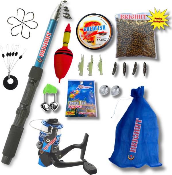 Brighht Telescopic Fishing Rod & Reel Combo Set – Lightweight, Portable & Strong A3 210 PL_A3 Multicolor Fishing Rod