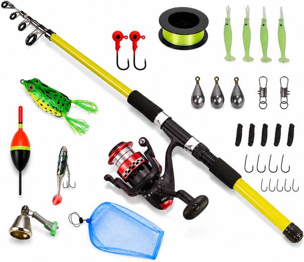 YadavGlobalMart 210 Yellow Fishing Combo Set FRC210YL01 Yellow Fishing Rod