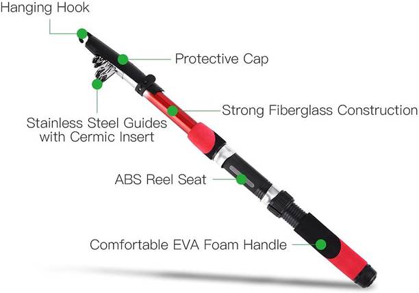 neza Prime Catch : 6ft Fishing Rod and Reel Combo Unleash Precision in Every Cast. Multicolor Fishing Rod