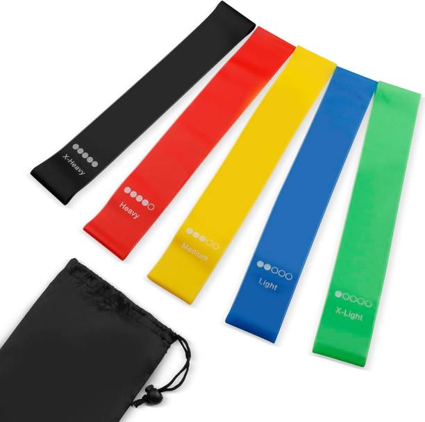 FIT4HEAL Loop Bands Set Of 5, Premium Workout Ideal for Home, Gym, Yoga, Training Resistance Tube