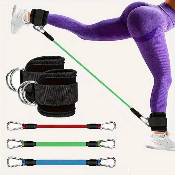 Shopeleven Ankle Straps With Resistance Bands For Women And Men Fitness Training Resistance Tube
