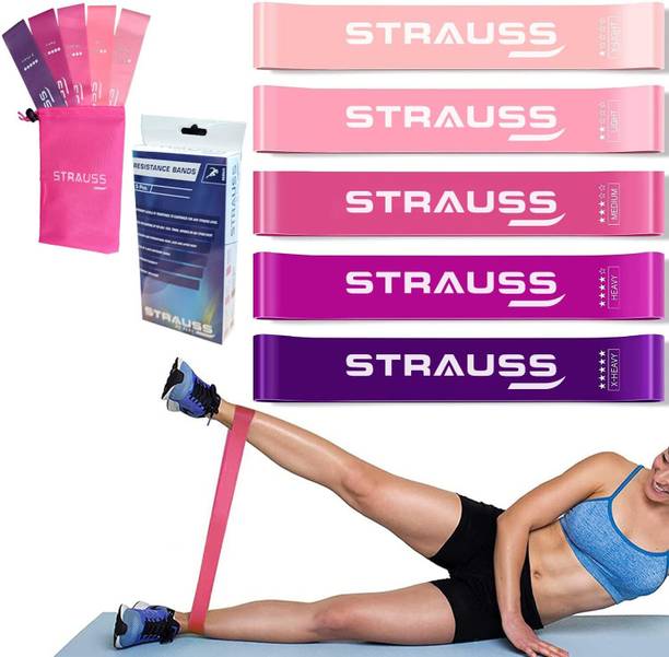 स्ट्रॉस Silicone Resistance Bands | Resistance Loop Band | Exercise Band |Stretch Band रज़िस्टेंस बैंड