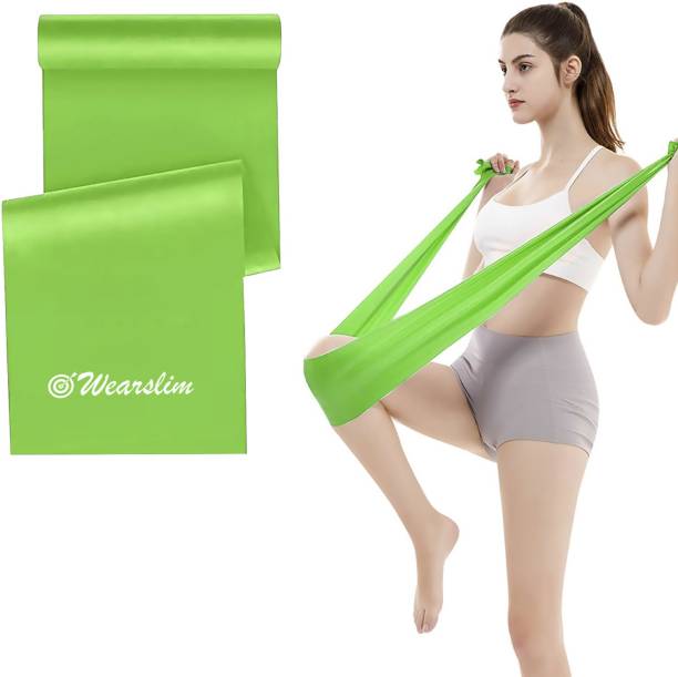 Wearslim Green Resistance Exercise Bands for Home Fitness, Stretching, Physical Therapy Resistance Band