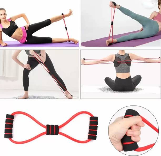 Neat Yoga Chest Expander Latex Figure 8 Shape Yoga Fitness Workout Toning Resistance Band