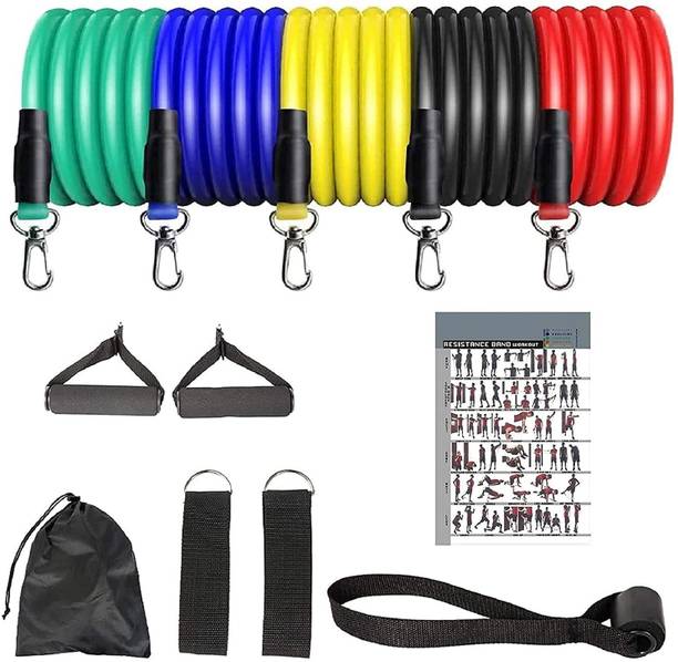 Oddish 11 Pcs Portable Resistance Fitness Exercise Bands for Men and Women Resistance Tube