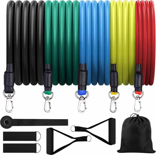 Fitness Scout Toning Tube Stretching Toning Full Body Workout 5 Tube Set Full Body Workout Resistance Tube