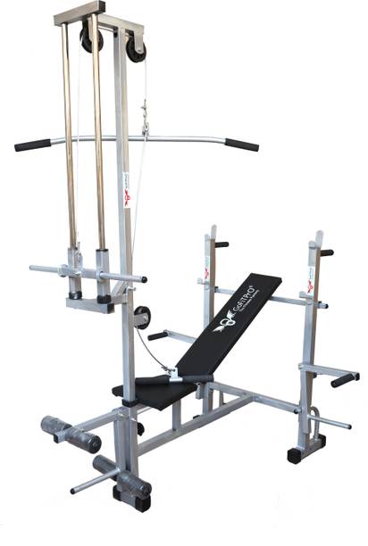 गोफित्प्रो Multipurpose Home Gym 20 in 1 (Powder Coated Silver Colour Prin) मल्टीपर्पस फिटनेस बेंच