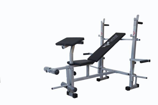 गोफित्प्रो Single Support 7 IN 1 GYM BENCH SILVER COLOUR (SS Prin) मल्टीपर्पस फिटनेस बेंच