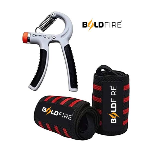 BoldFire Sports Fitness combo of Adjustable Hand Grip& Wrist Band Gym& Fitness(Pack of 2) Hand Grip/
