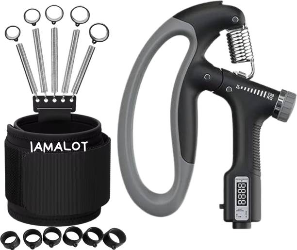 इमालोट Boldfire Hand Grip Strengthener, 100 kg, with Resistance Springs and Foam Grip हैंड ग्रिप / फिटनेस ग्रिप