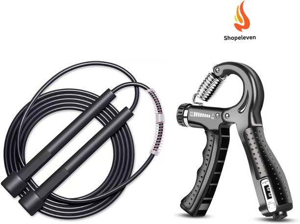 Shopeleven Adjustable Counter Hand Grip Strengthener, Skipping Rope Home Gym Exerciser Hand Grip/Fitness Grip