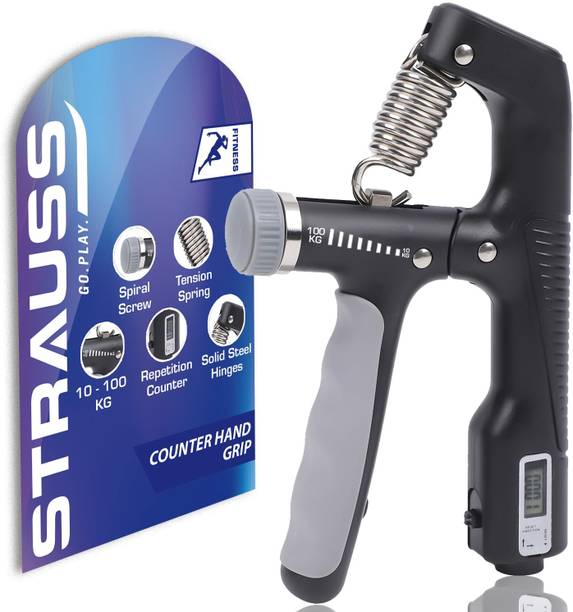 Strauss Adjustable A- Shaped Hand Gripper with Counter| Hand Grip Strengthener (100 Kg)| Hand Grip/Fitness Grip