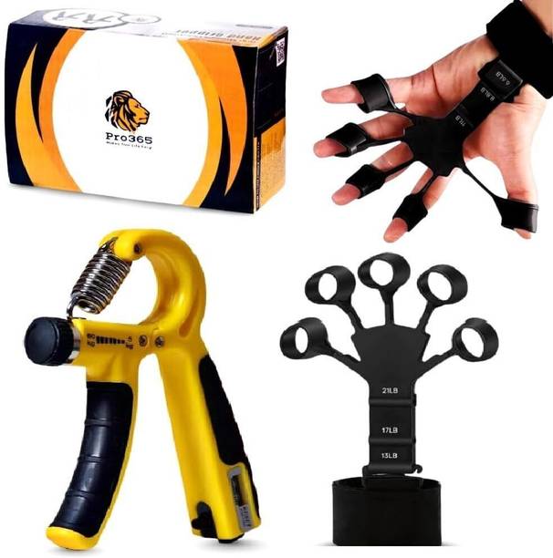 PRO365 Adjustable Counter Hand & Finger Grip For Improving Strength & Flexibility-Combo Hand Grip/Fitness Grip