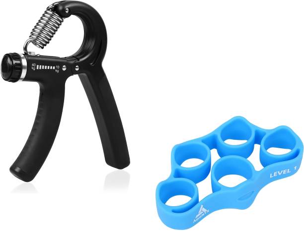 ADONYX Silicone Finger Stretcher With Hand Gripper Set Of 2 Hand Grip/Fitness Grip