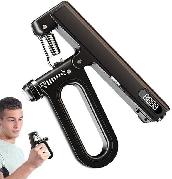GJSHOP Hand Grip Strengthener 10-100kg Adjustable Resistance, with Counter & Non-Slip Hand Grip/Fitness Grip