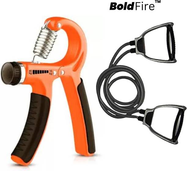 BoldFire Combo Rubber Bands for Fitness Exercise Resistance Tube with gripper Hand Grip/Fitness Grip