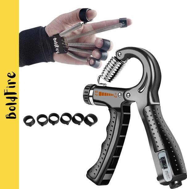 BoldFire Counter Gripper Strengther & Metal Spring Finger Exerciser Trainer Kit(Pack of2) Hand Grip/Fitness Grip