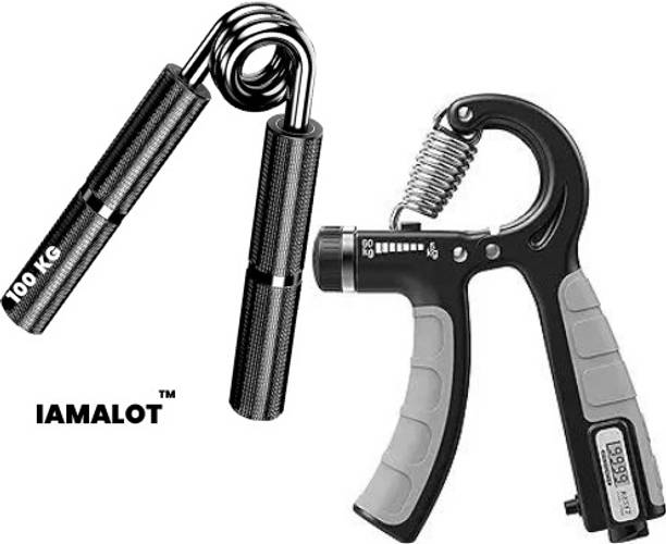 इमालोट Adustable Counter Hand Grip And Heavy Hand Gripper 100kg (Pack of 2) हैंड ग्रिप / फिटनेस ग्रिप
