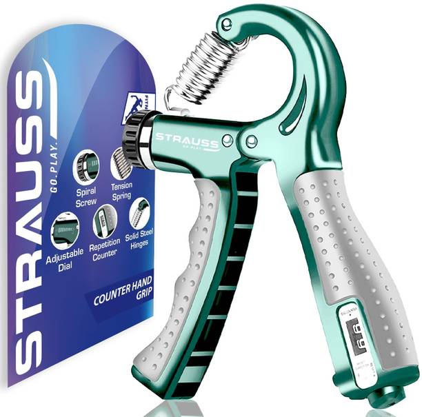 Strauss Adjustable Hand Grip Strengthener With Counter | Hand Gripper | Hand Exerciser Hand Grip/Fitness Grip