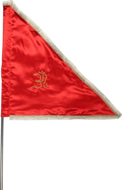 TORPPEZA Om Red Satan Silk Jhanda Rectangle Outdoor Flag