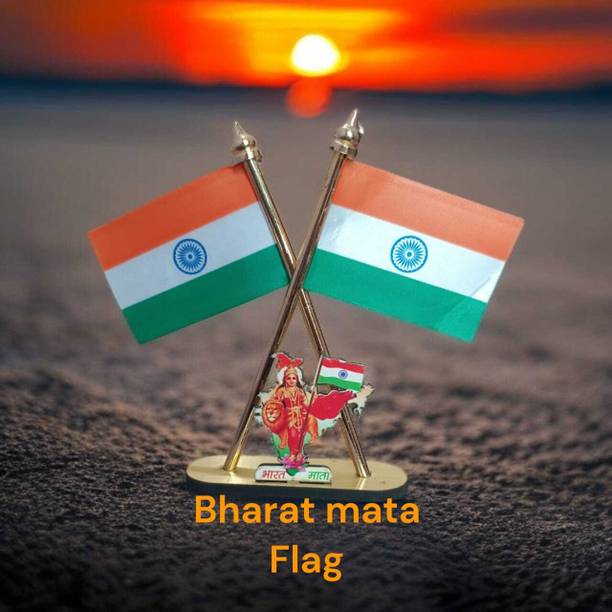Indian Flag Bharat Mata car flag Car Dashboard Flag 33.0 cm x 30.5 cm by himansh expo