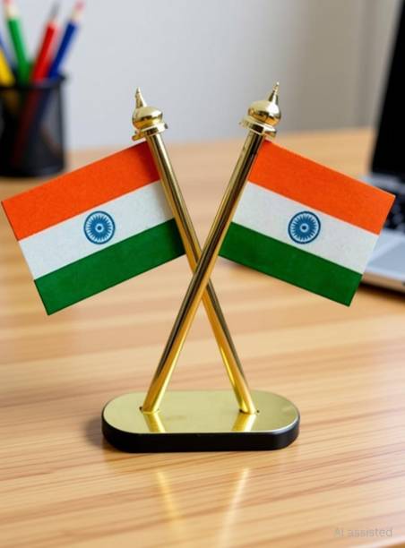 Indian Flag Car Dashboard Flag 25.4 cm x 30.5 cm by Trendvibz