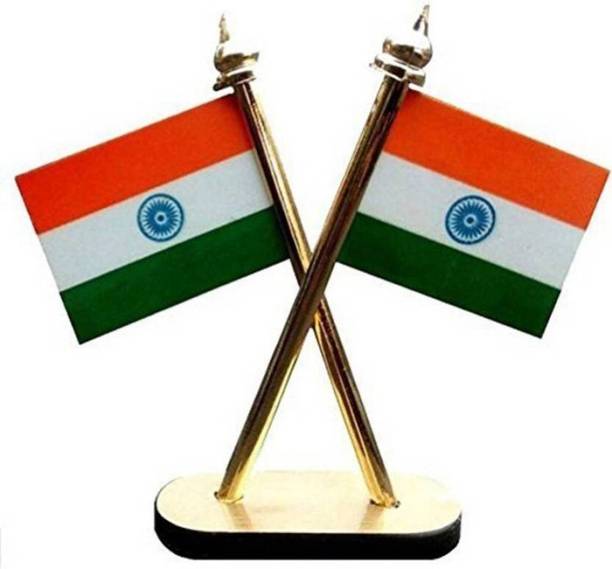 ट्रेंड वाइब्ज़ इंडियन फ्लैग डबल साइडेड विंड कार डैशबोर्ड फ्लैग