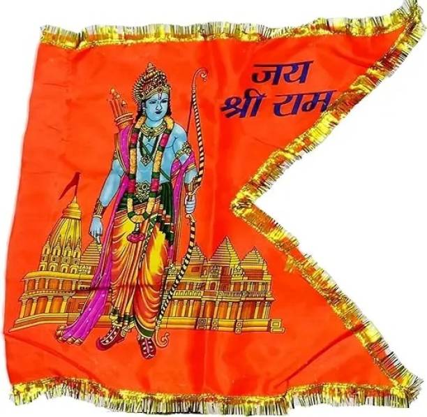 PS QUADILLION JAY SHREE RAM FLAG Ram Mandir Bhagwa Flag AAYODYA RAM MANDIR SPECIAL LAUNCH Square Outdoor Flag Flag